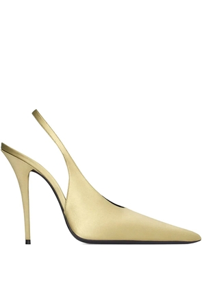 Saint Laurent 110mm L'entracte slingback pointed-toe pumps - Neutrals