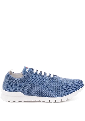 Kiton textured lace-up low-top sneakers - Blue