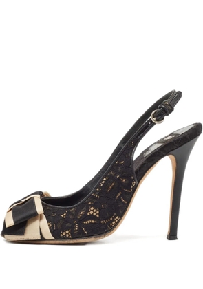 D&G Vintage 120mm lace slingback pumps - Black