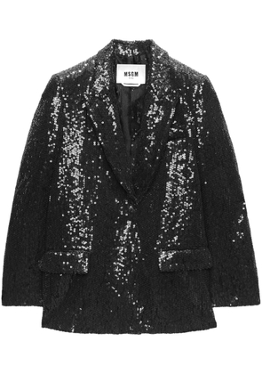 MSGM sequin-embellished single-breasted blazer - Black