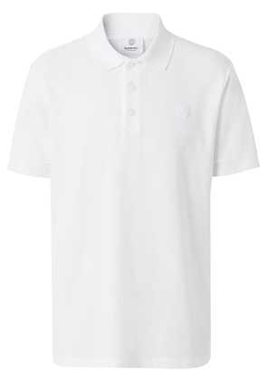 Burberry monogram-embroidered polo shirt - White