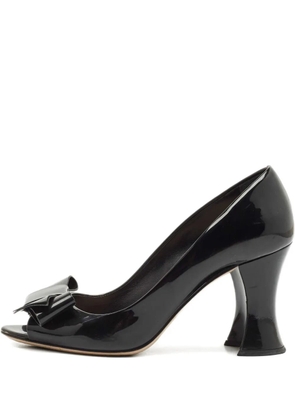 Miu Miu Pre-Owned bow patent-leather pumps - Black
