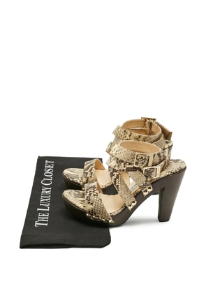 Jimmy Choo Pre-Owned python-embossed leather sandals - Neutrals