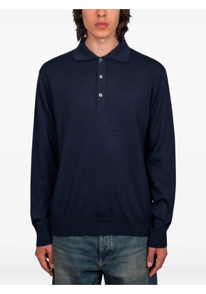 Another Aspect merino wool polo shirt - Blue