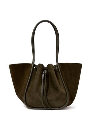 Proenza Schouler large Ruched suede tote bag - Green