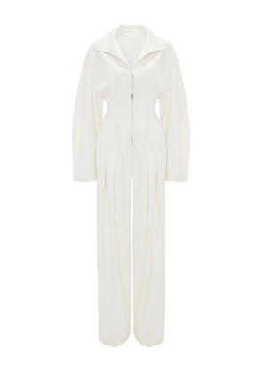 Victoria Beckham pleated tab-detail jumpsuit - Neutrals