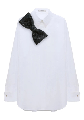 Dorothee Schumacher Poplin Power sequin bow blouse - White