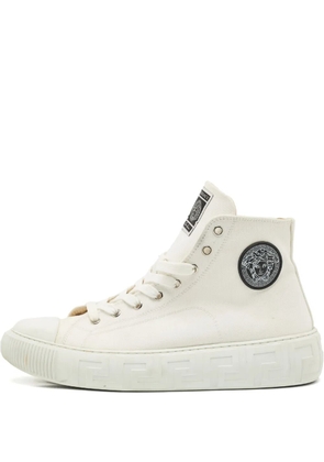 Versace Pre-Owned Greca logo-patch high-top sneakers - White