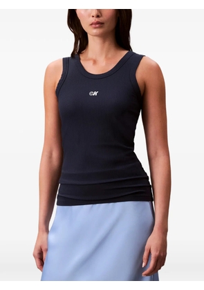 Calvin Klein CK logo ribbed tank top - Blue