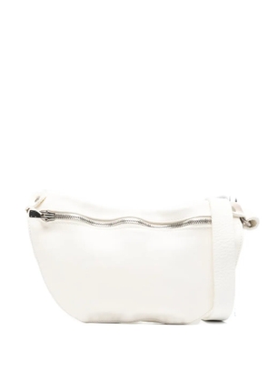 Guidi zip-up leather shoulder bag - White