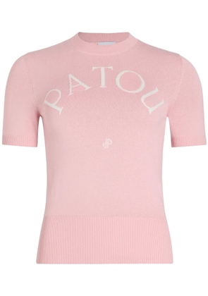 Patou logo-jacquard knitted T-shirt - Pink