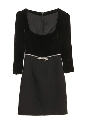 Miu Miu Pre-Owned bow-detail velvet dress - Black