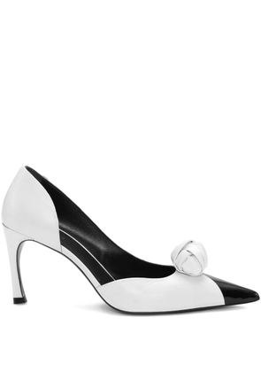 ROTATE BIRGER CHRISTENSEN knot-appliqué leather pumps - White