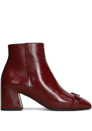 mara bini buckle square toe boots - Red