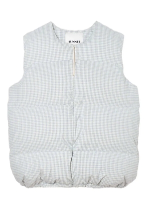 Sunnei checked puffy gilet - White