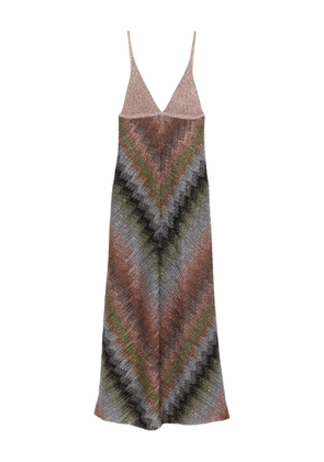 Missoni V-neck chevron maxi dress - Brown