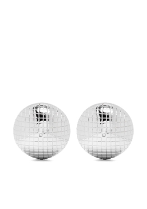 Yvonne Léon 9kt white gold Maxi Boucles D'oreille Boule Disco earrings - Silver