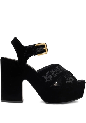 ETRO 100mm velvet sandals - Black