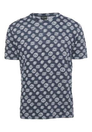Giorgio Armani Pre-Owned monogram crew-neck T-shirt - Blue