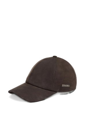 Zegna leather baseball cap - Brown