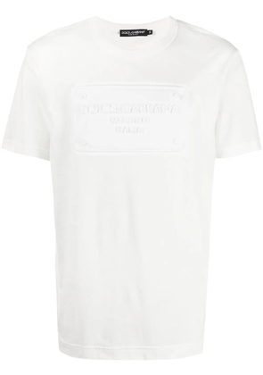 Dolce & Gabbana logo-embossed cotton T-shirt - White