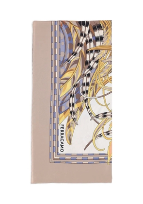 Ferragamo rooster-printed square scarf - Neutrals