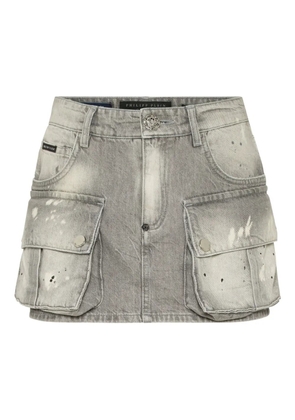 Philipp Plein cargo mini skirt - Grey