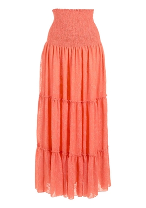 Olympiah high-waisted pleated maxi skirt - Orange