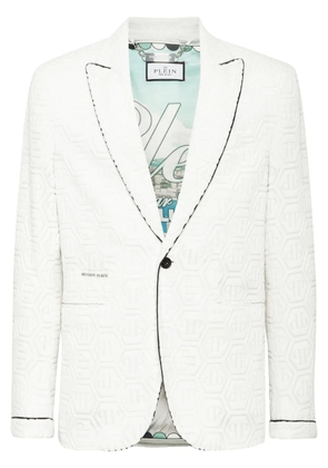 Philipp Plein monogram blazer - White