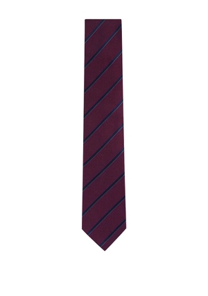 Canali striped silk tie - Red