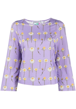 Bernadette daisy-print round-neck T-shirt - Purple