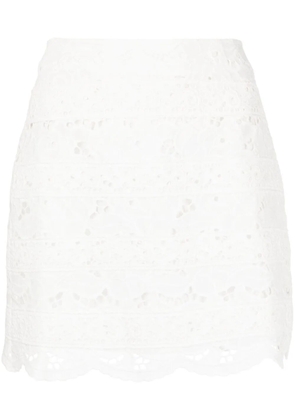 Goen.J broderie-anglaise mini skirt - White