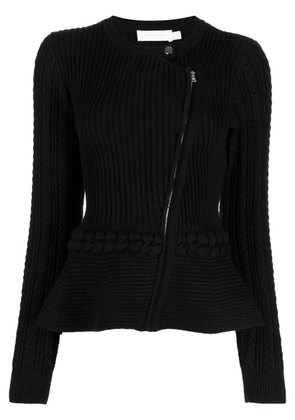 Simkhai knitted peplum biker jacket - Black