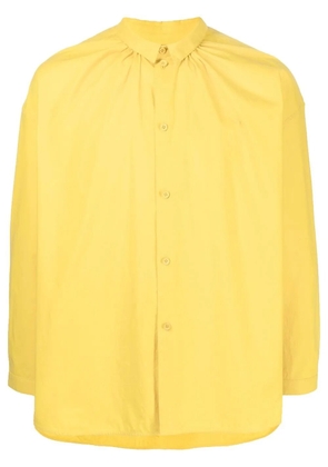 Toogood gathered long-sleeve linen shirt - Yellow