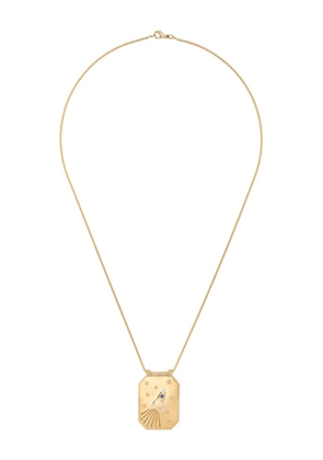 Marie Lichtenberg 18kt yellow gold Love You diamond and sapphire necklace