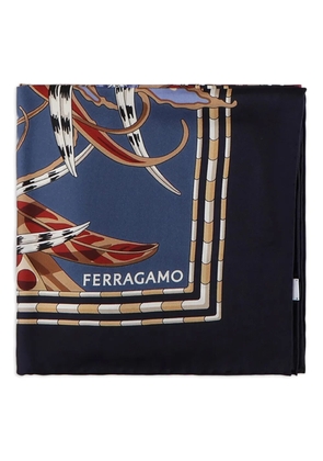 Ferragamo graphic-pattern scarf - Blue