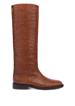 Paris Texas 20mm Montana croco-embossed leather boots - Brown