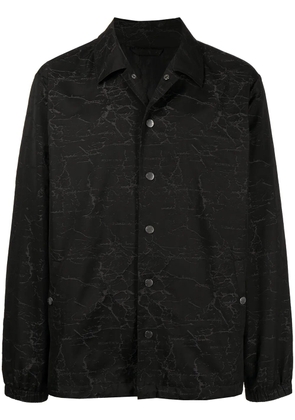 Ports V patterned button-up shirt - Black