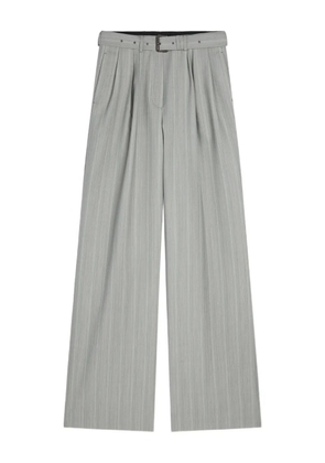 DRIES VAN NOTEN belted pinstripe trousers - Grey