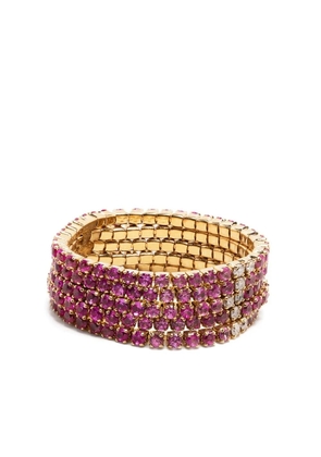 SHAY 18K yellow gold 5 thread sapphire ring - Red