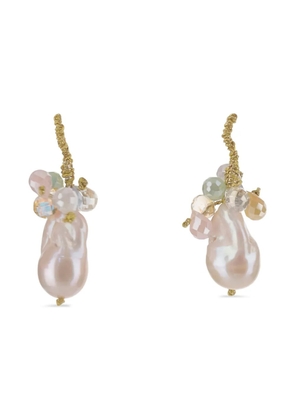 Mela crystal-embellished drop earrings - Pink