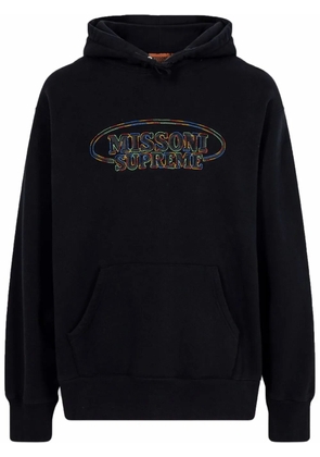Supreme x Missoni logo-embroidered hoodie 'FW21' - Black