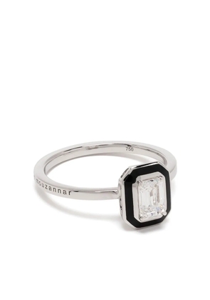 Selim Mouzannar 18kt white gold Mina diamond enamel ring - Silver