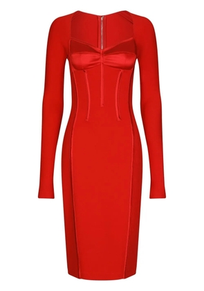 Dolce & Gabbana long-sleeve corset dress - Red
