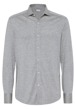 Brunello Cucinelli silk-cotton blend shirt - Grey