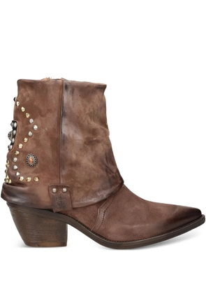 A.S.98 studded leather boots - Brown