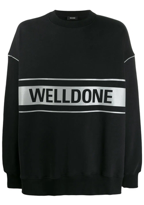 We11done logo print sweatshirt - Black