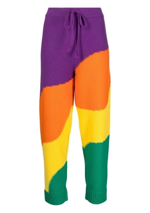 Mira Mikati Wavey stripe-print intarsia trousers - Multicolour