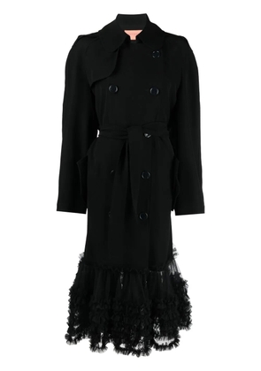Viktor & Rolf Fancy ruffle-hem trench coat - Black