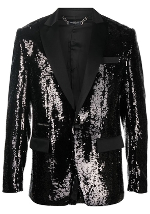 Philipp Plein sequin single-breasted blazer - Black